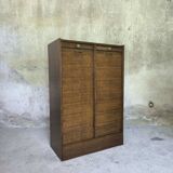 Vintage double curtain filing cabinet