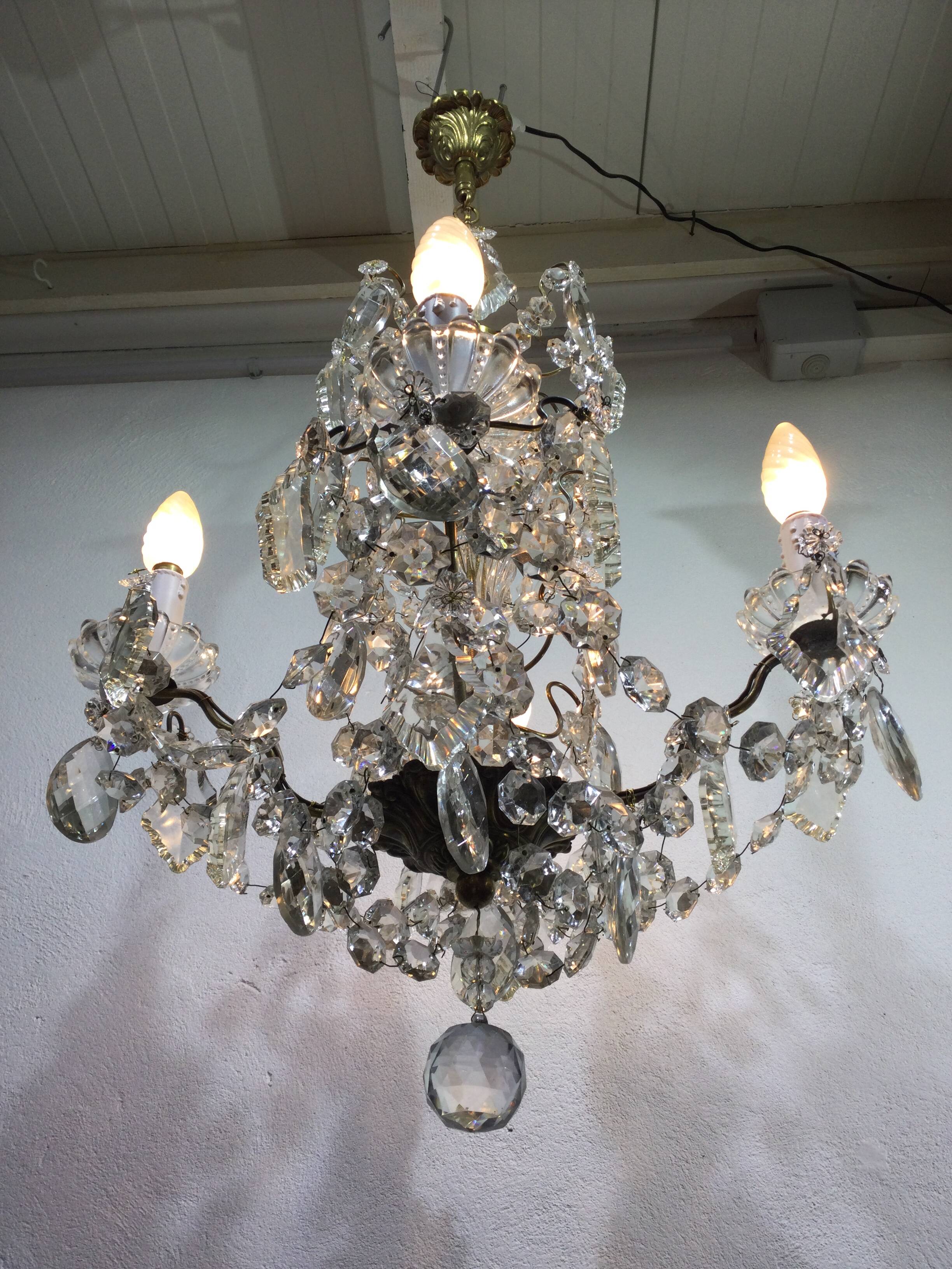 4 light crystal chandelier