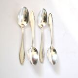 DEETJEN set of 4 silver-plated dessert spoons with a modernist scalloped design.