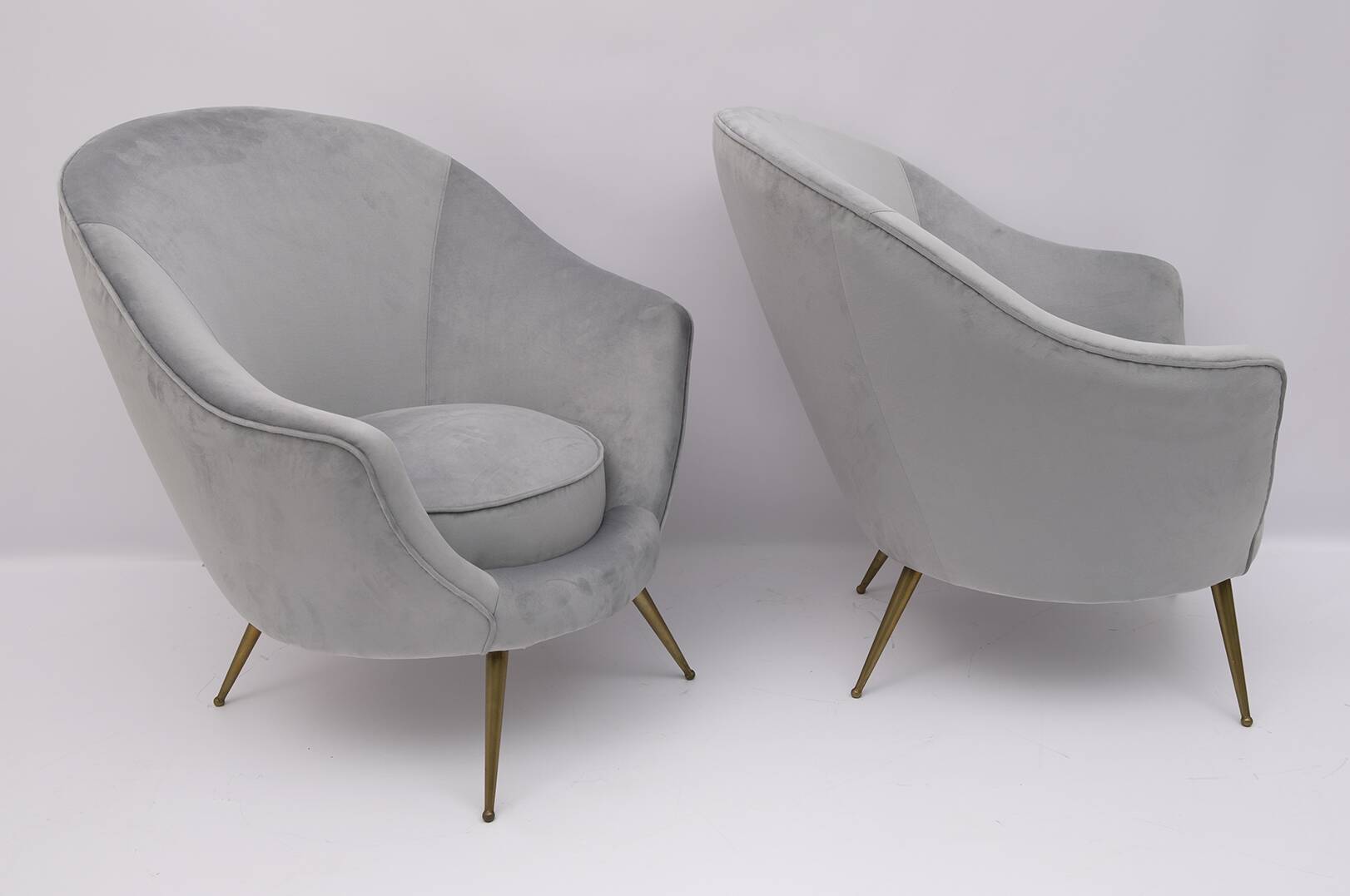 Canapé courbé et deux fauteuils italiens de style mid-century moderne de Federico Munari, 50