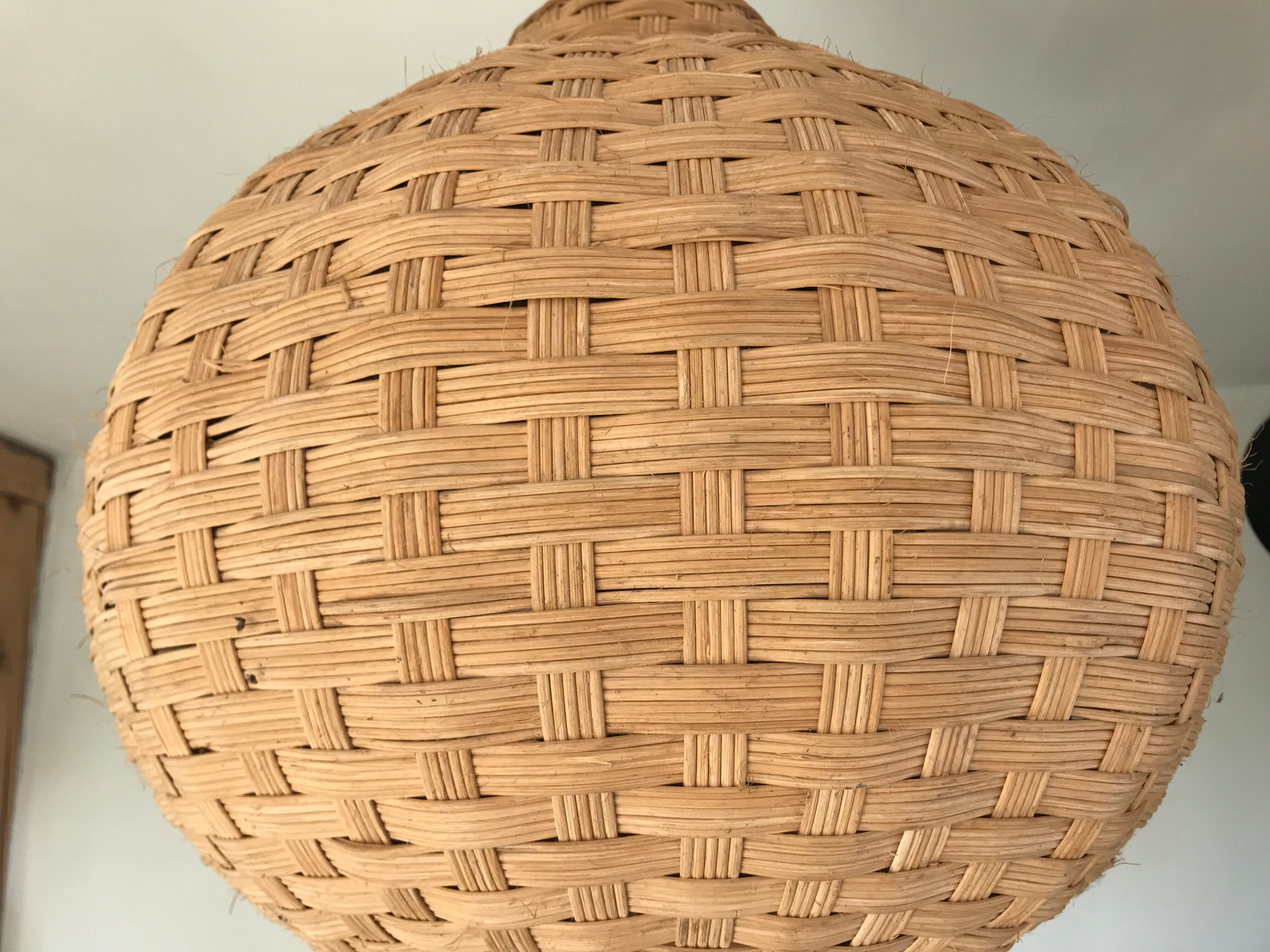Rattan ball chandelier