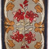 Tapis Hooked Antique Américain, Début XXe Siècle, Motifs Floraux
