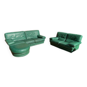 Salon Roche Bobois cuir vert made in Italy