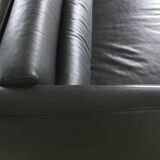 Canapé en cuir noir Roche Bobois