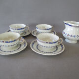 4 cups and saucers & creamer Rouen E. Bourgeois