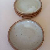 4 grey stoneware tapas plates
