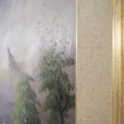 Oil painting on canvas, mountain landscape, Cakv