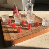 Decorative wooden top with checkerboard effect