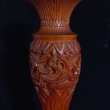 Exotic vase in carved wood
