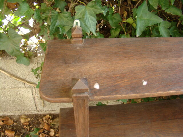 Old solid oak corner shelf