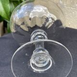 6 Champagne glasses in glass with Venetian ribs - XIXth
