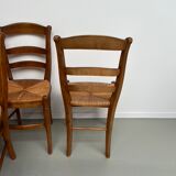 6 50s straw chairs