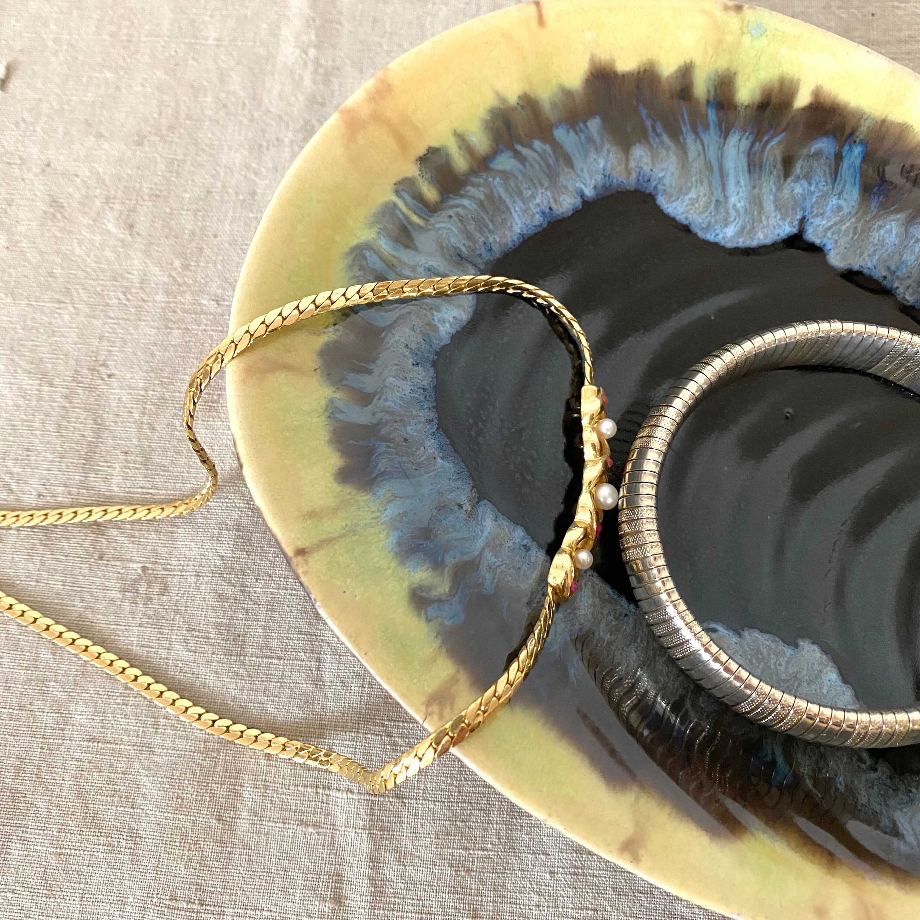 Empty vintage ceramic pocket