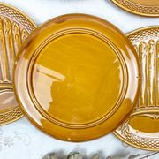 6 asparagus plates in slurry earthenware made in france 1970