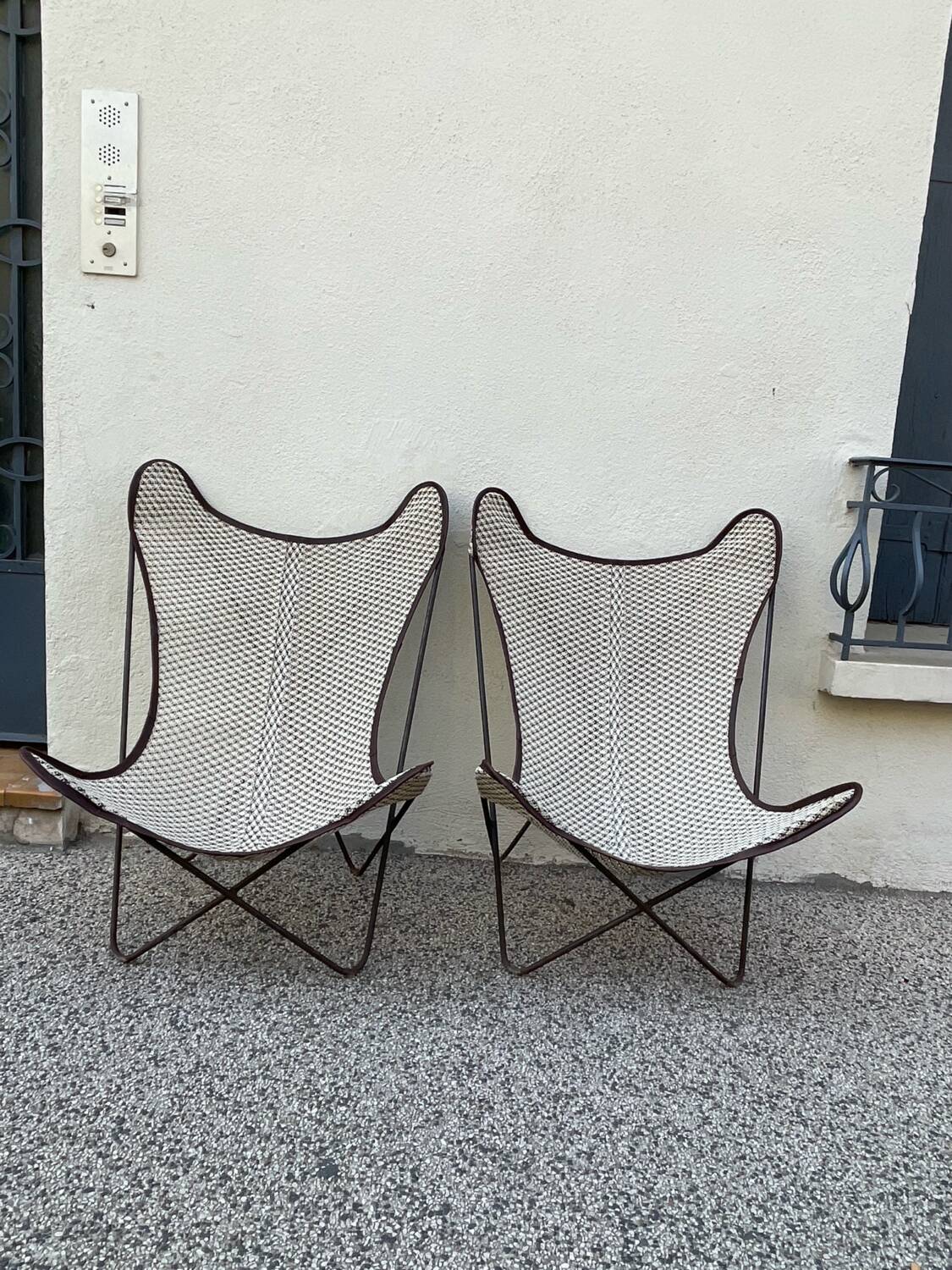 Paire de fauteuils butterfly 1960