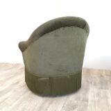 Pair of Toad green velvet armchairs