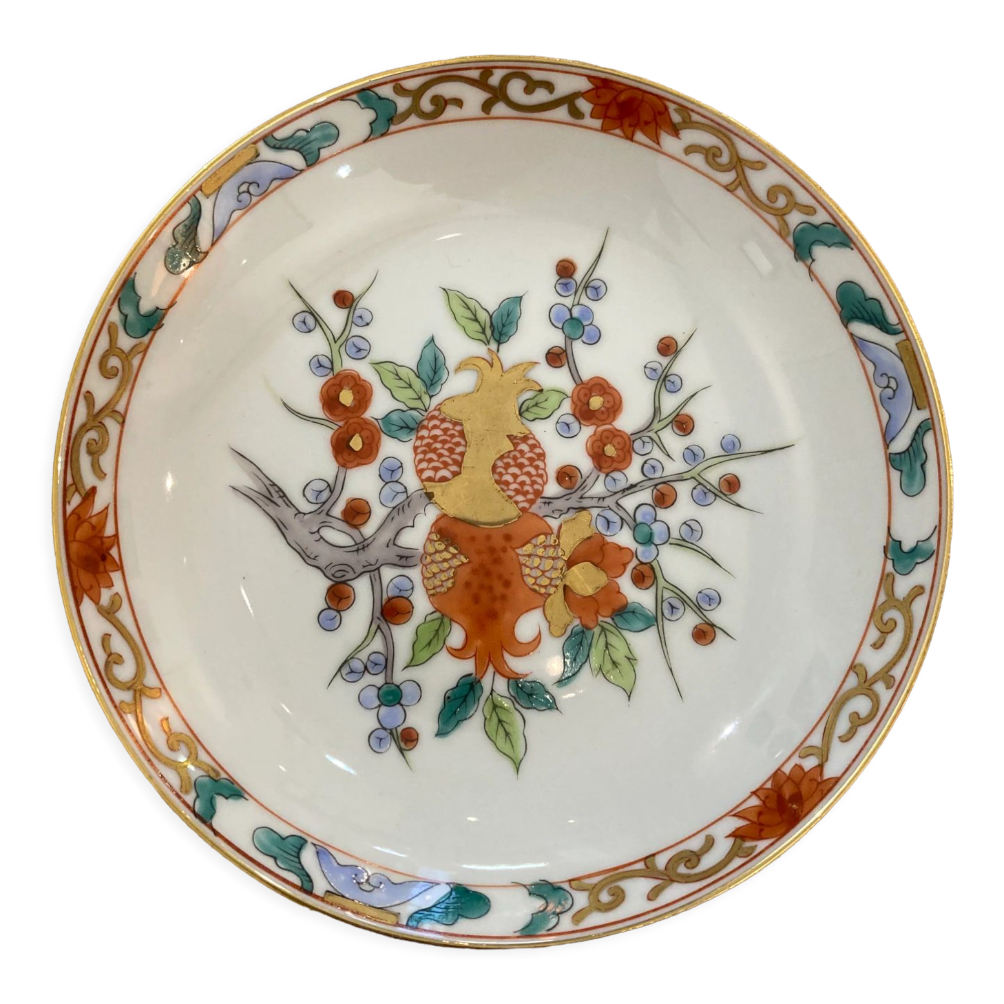 Plate decoration pomegranate porcelain Asia