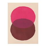 Abstract painting 30x40 illustration in pink and brown signed Eawy.