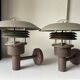 Pair of classic danish vintage  outdoor wall lamps in copper