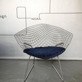 Fauteuil Diamond 421 Chrome Harry Bertoia pour Knoll International, 1970-80