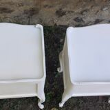 Pairs of bedside tables 1 drawer Louis xv style white