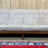 Scandinavian 4-seater sofa from the 70s in teak