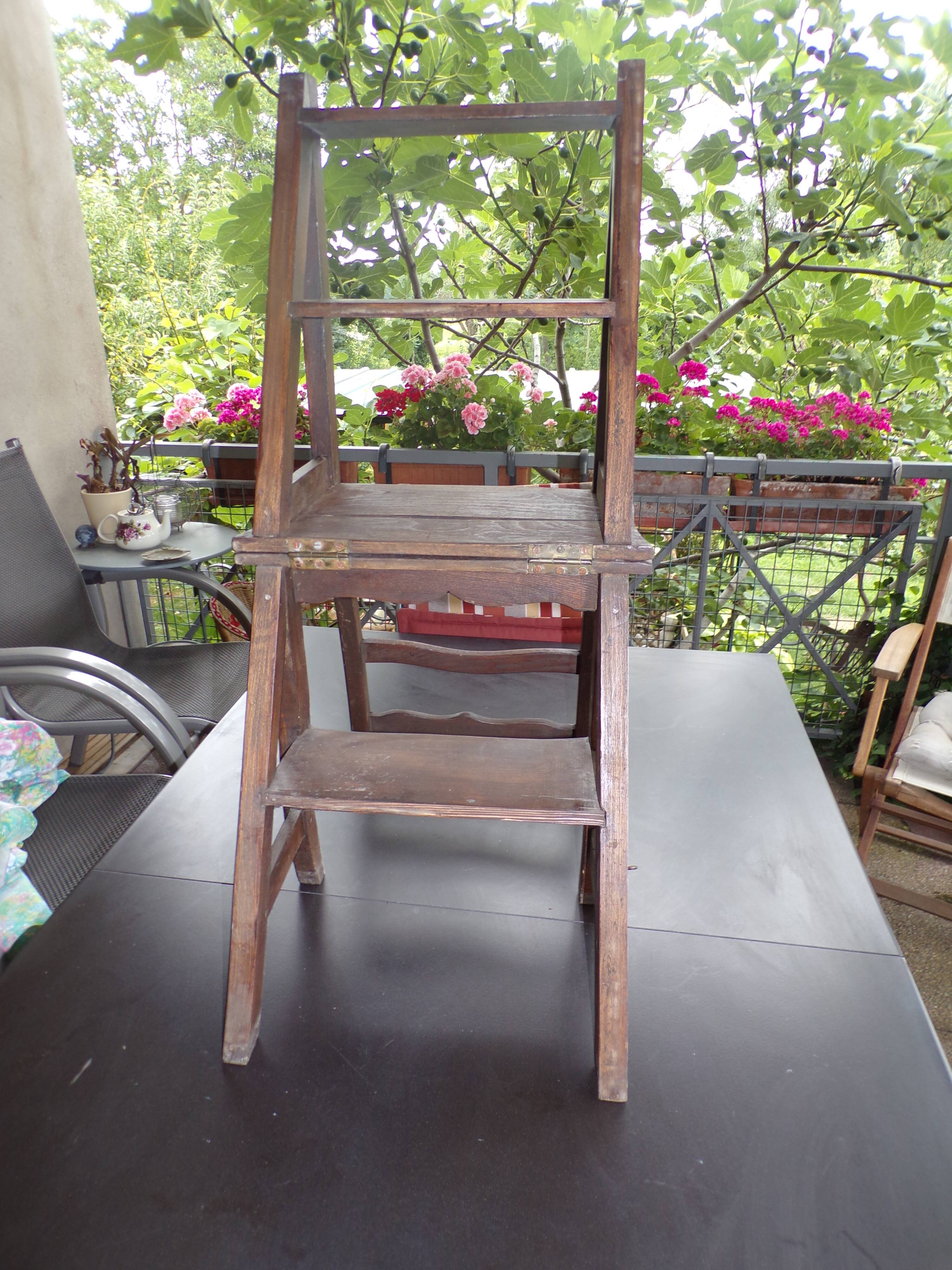 Old folding chair stepladder