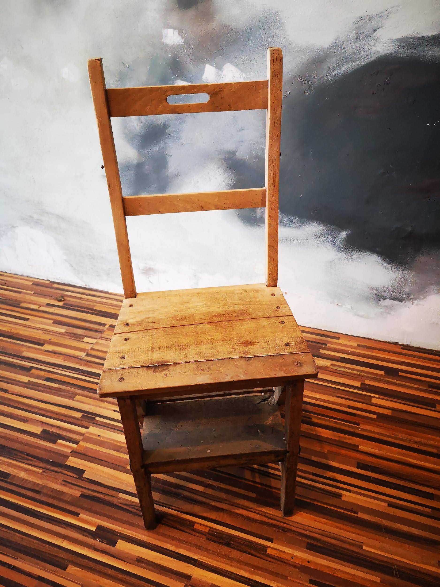 Convertible antique step stool chair