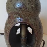 Owl lamp in stoneware from La Borne