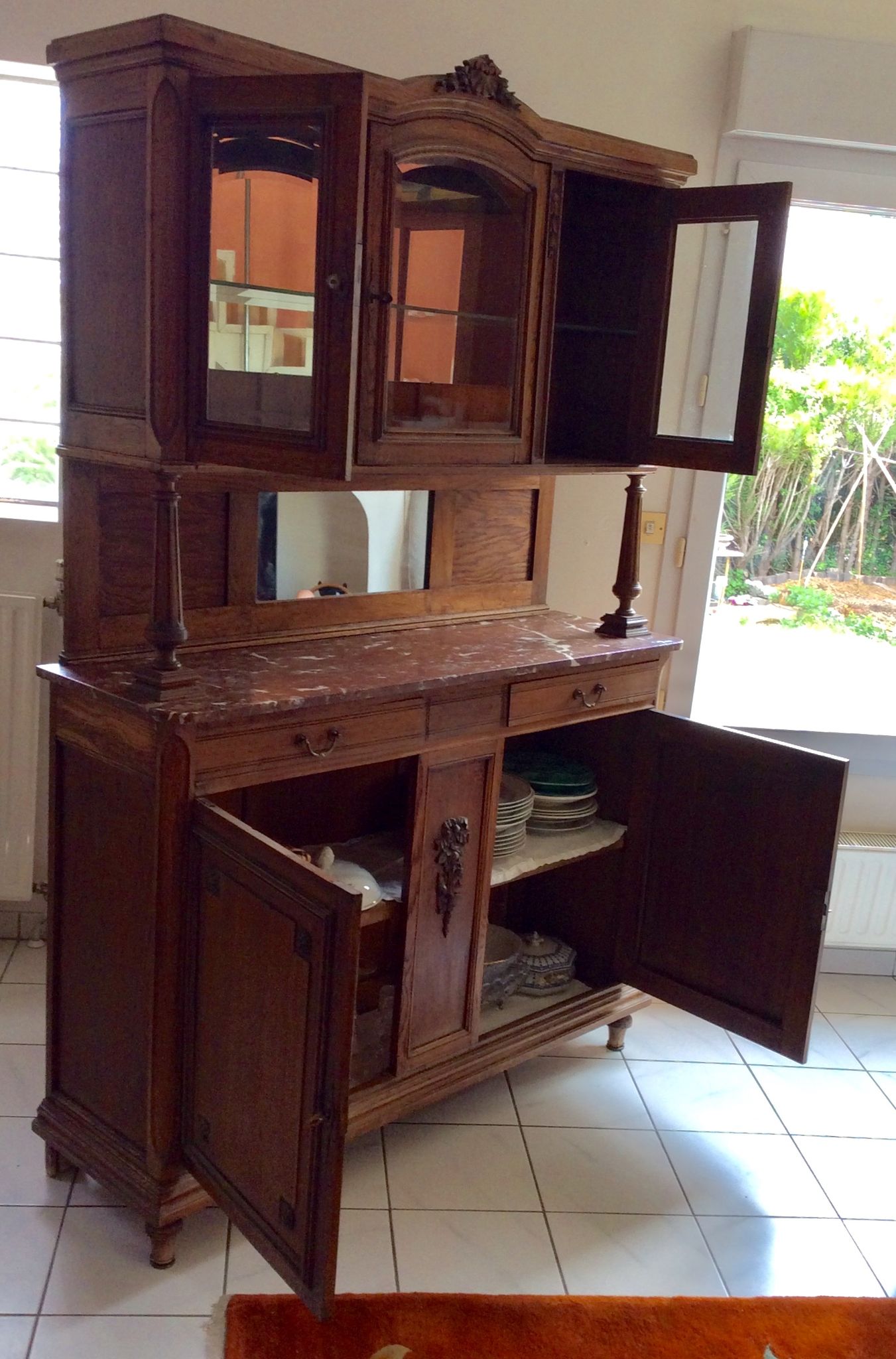 Solid oak buffet around 1900s