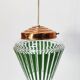 Vintage green striped glass pendant light