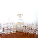 Frosted glass liquor service 1950