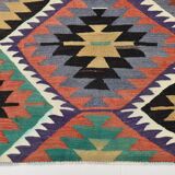 Kilim berbère vintage, Explosion de couleurs et charme artisanal, 166x230Cm