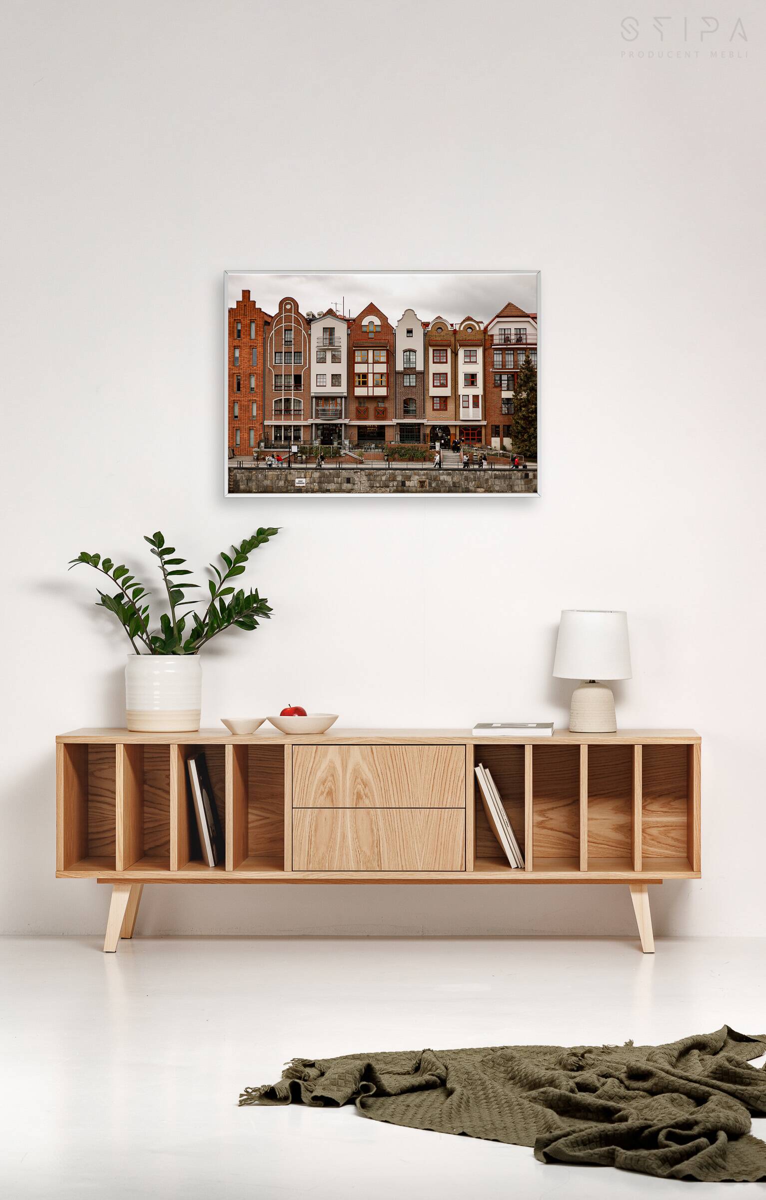 Vinyl Record Storage Cabinet Oak "Nolana"