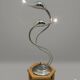 Sculptural design table lamp in chrome metal, Wofi Leuchten, Germany.
