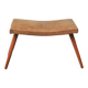Vintage footstool brown skai leather