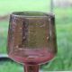 Large amethyst bubble glass candle holder on a stand – H27 cm