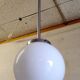 Suspension Art-déco globe opaline - mid. XXeme