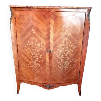 Antique rosewood commode with beautiful marquetry.
