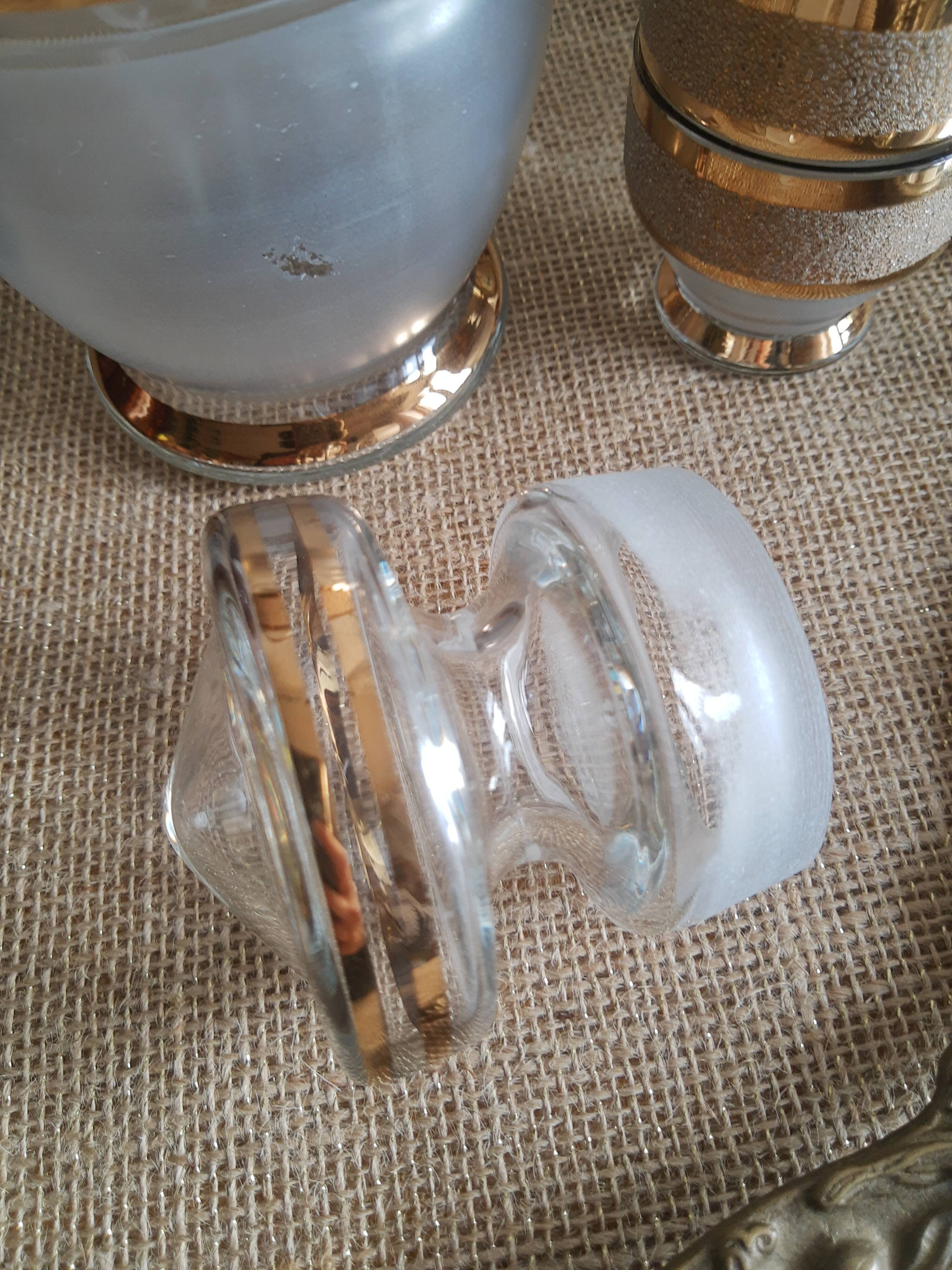 Carafe and 5 glasses set in art deco granite glass