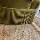 Green velvet toad armchair