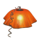 Polish ceiling lamp, orange hand-painted glass with wavy edge, 1970s-80s