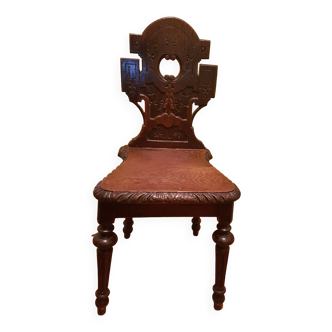 Black forest type exotic solid wood chair