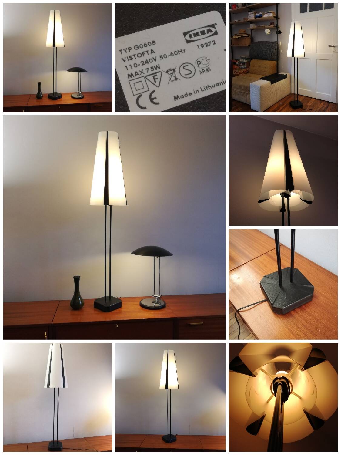 Ikea Vistofta large floor lamp, 1980