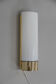 Brass and opaline glass wall lamp, glashutte limburg, 1970s