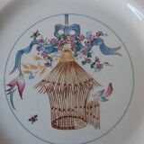 Longchamp earthenware plate. Birdcage decoration
