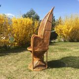 Emmanuelle wicker and rattan chair for adults 1970s