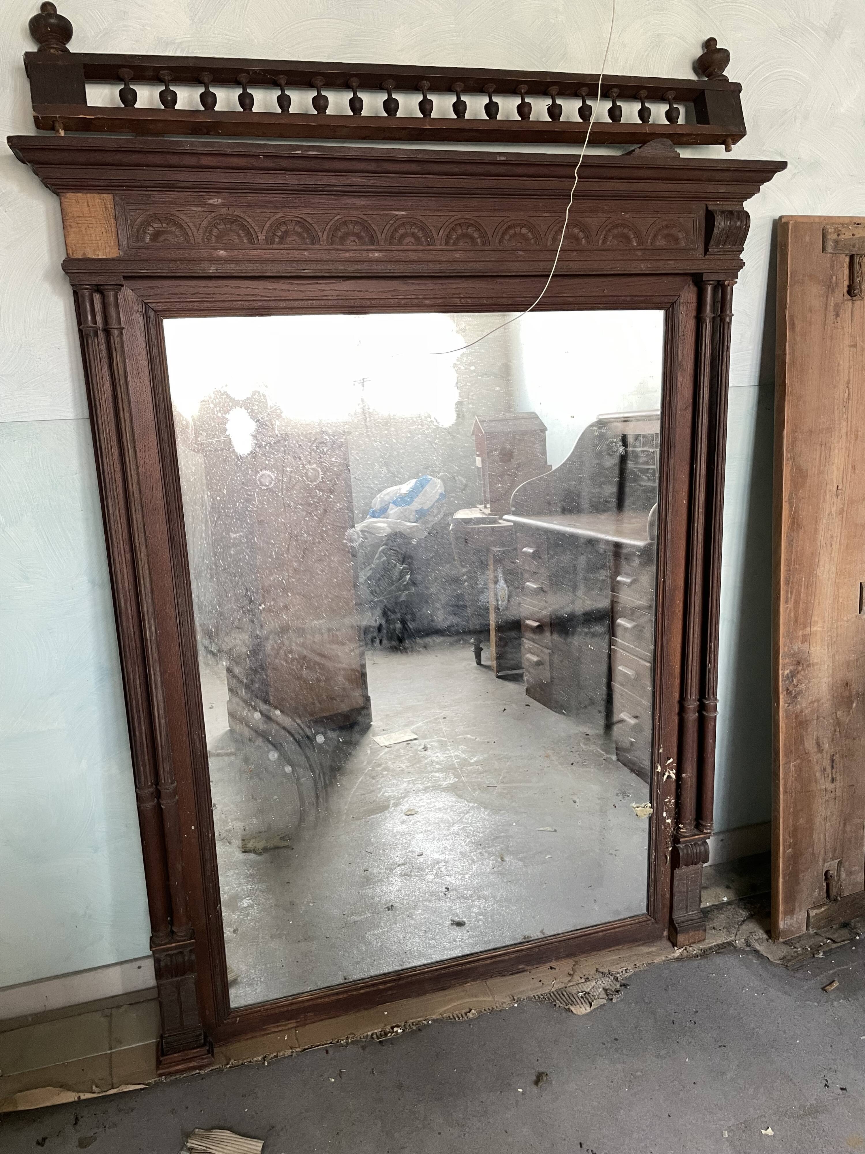 Miroir trumeau en bois massif
