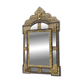 Brass and blackened wood mirror in Louis XVI style circa 1880.