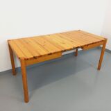 Vintage 60s 70s pine rectangular dining table with extension